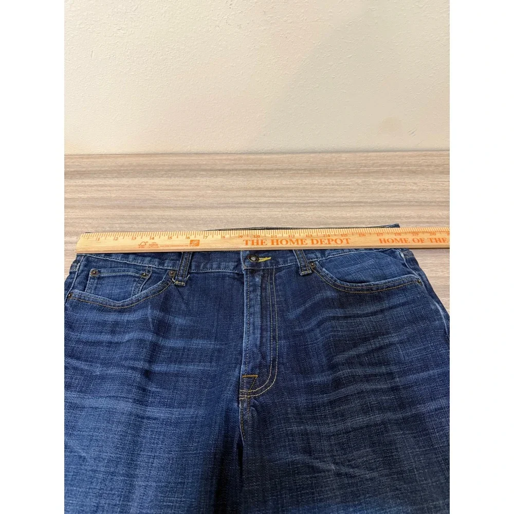 Lucky Brand Men 361 Vintage Straight Jeans 37x31.5 Blue Dark Wash Denim American